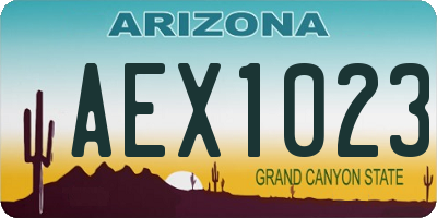 AZ license plate AEX1023
