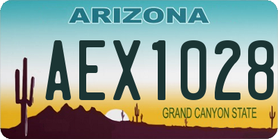 AZ license plate AEX1028
