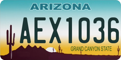 AZ license plate AEX1036