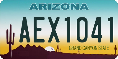 AZ license plate AEX1041