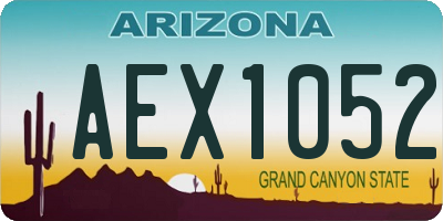 AZ license plate AEX1052