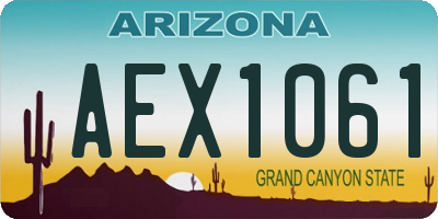 AZ license plate AEX1061