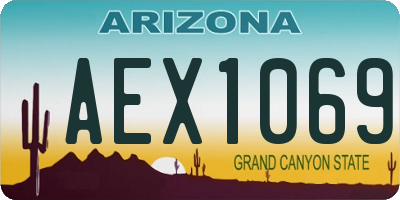 AZ license plate AEX1069