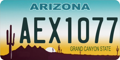 AZ license plate AEX1077
