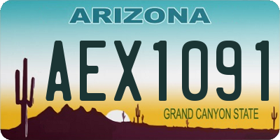 AZ license plate AEX1091