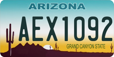 AZ license plate AEX1092