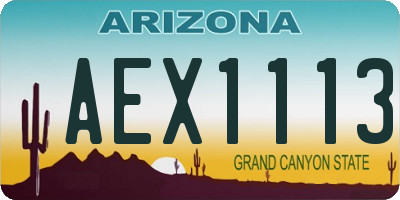 AZ license plate AEX1113