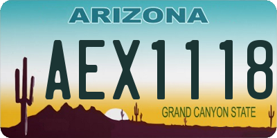 AZ license plate AEX1118
