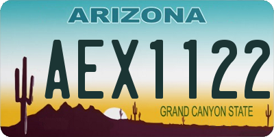 AZ license plate AEX1122