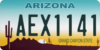 AZ license plate AEX1141