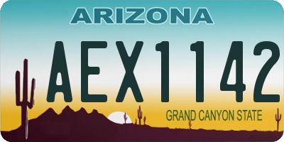 AZ license plate AEX1142