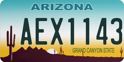 AZ license plate AEX1143