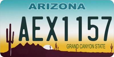 AZ license plate AEX1157