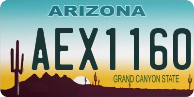 AZ license plate AEX1160