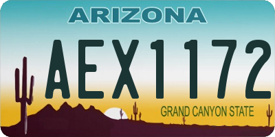 AZ license plate AEX1172