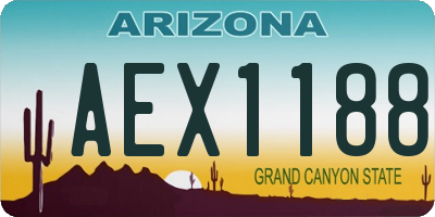 AZ license plate AEX1188