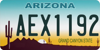 AZ license plate AEX1192