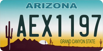 AZ license plate AEX1197