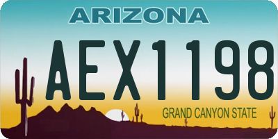 AZ license plate AEX1198