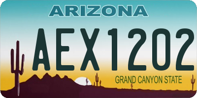 AZ license plate AEX1202
