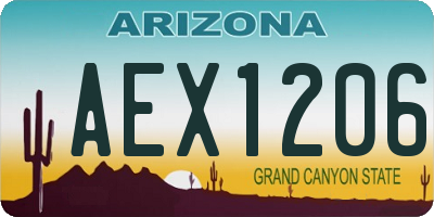 AZ license plate AEX1206