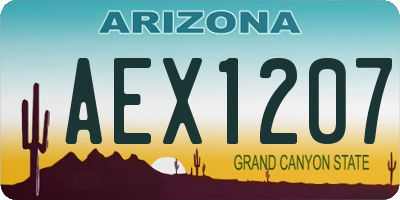 AZ license plate AEX1207