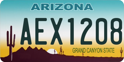 AZ license plate AEX1208