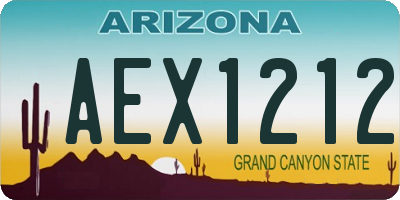 AZ license plate AEX1212