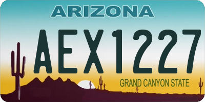 AZ license plate AEX1227