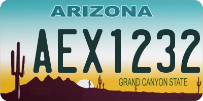 AZ license plate AEX1232
