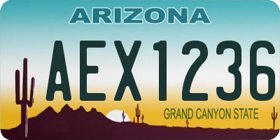 AZ license plate AEX1236