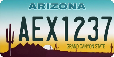 AZ license plate AEX1237