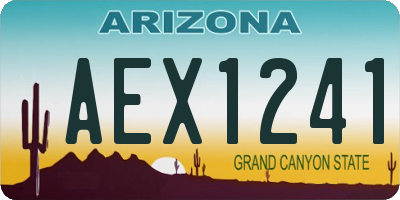 AZ license plate AEX1241