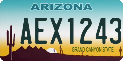 AZ license plate AEX1243