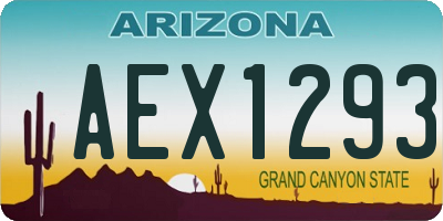 AZ license plate AEX1293