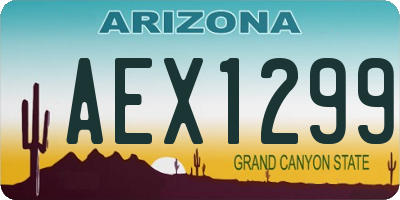 AZ license plate AEX1299