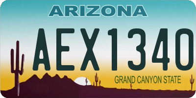 AZ license plate AEX1340
