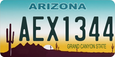 AZ license plate AEX1344