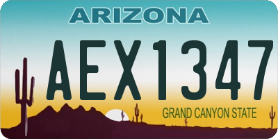 AZ license plate AEX1347