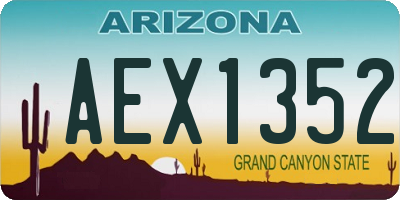 AZ license plate AEX1352