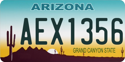 AZ license plate AEX1356