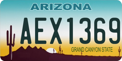 AZ license plate AEX1369