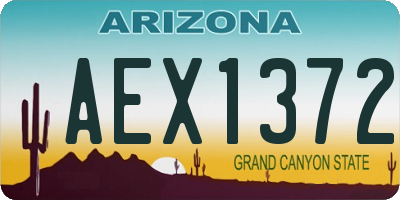 AZ license plate AEX1372