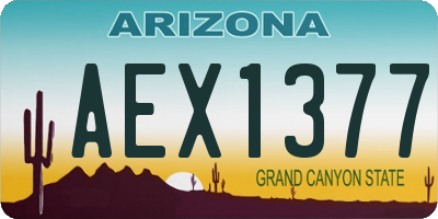 AZ license plate AEX1377