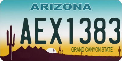 AZ license plate AEX1383