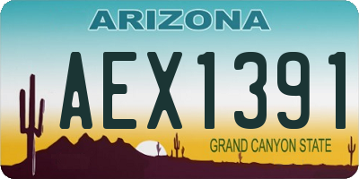 AZ license plate AEX1391