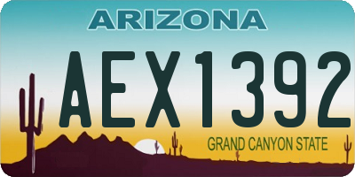 AZ license plate AEX1392