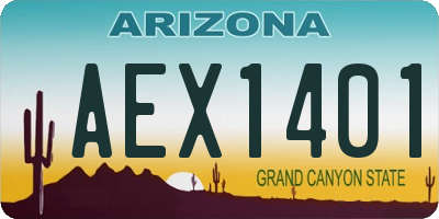 AZ license plate AEX1401