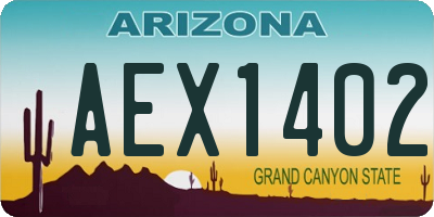 AZ license plate AEX1402