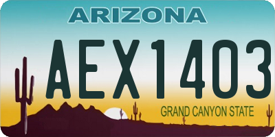 AZ license plate AEX1403